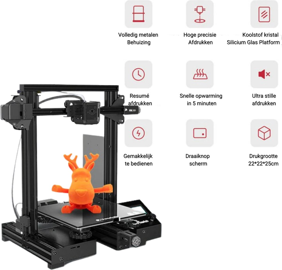 FlashForge 3D Printer Starterpack – Goed Instapmodel – Hoge Precisie – Eenvoudige Montage – Uitstekende Kwaliteit