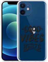 Geschikt voor Apple iPhone 12 Hoesje Good Vibes - Designed by Cazy