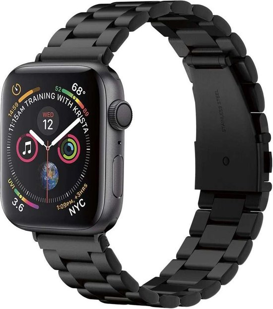Spigen Modern Fit band geschikt voor Apple Watch 4 5 6 7 SE 42 44 45mm zwart bol