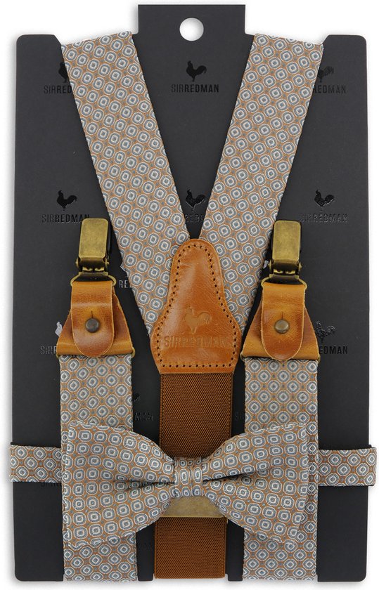Sir Redman - Bretels met strik - bretels combi pack Modern Gentleman hazel - hazelnootbruin / beige / lichtblauw
