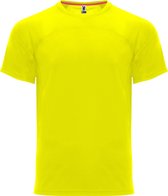 Fluorescent Geel sportshirt unisex 'Monaco' merk Roly maat XS
