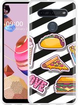 LG K51S Hoesje Love Fast Food - Designed by Cazy