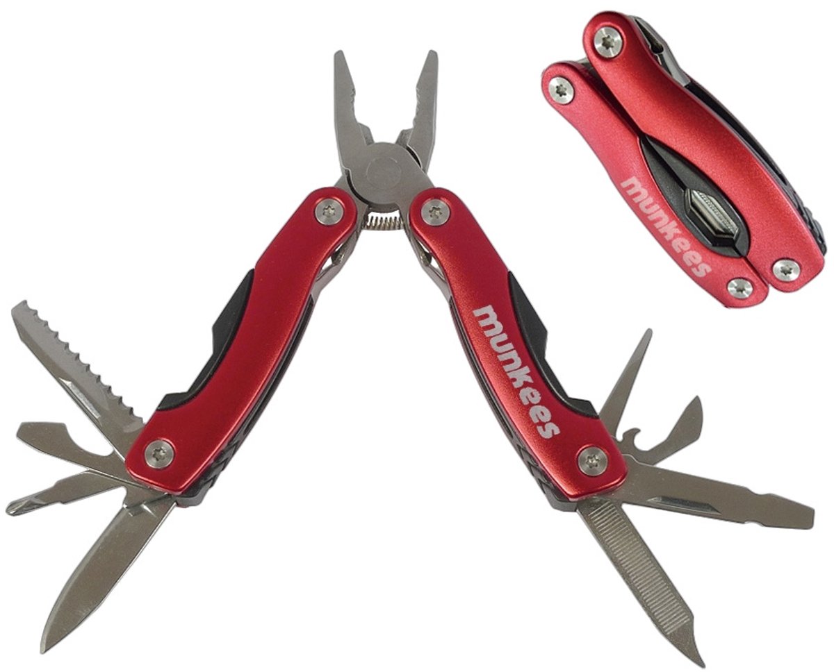 Munkees Multitool 7 Functies Rood Unisex 11 Cm