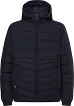 Tommy Hilfiger - Heren Jas winter Branded Hooded Jacket - Blauw - Maat S