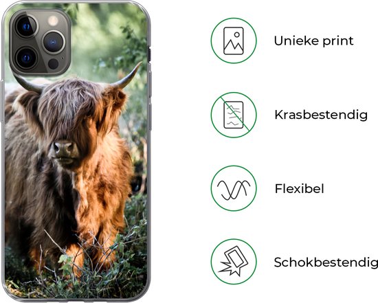 Coque iPhone 13 Pro - Highlanders écossais - Forêt - Animaux - Siliconen