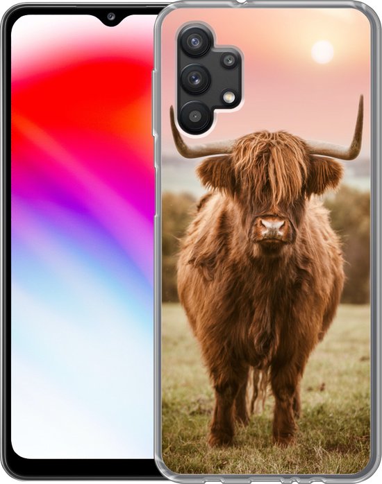 Coque Samsung Galaxy A32 5G - Scottish Highlander - Soleil - Ciel - Siliconen