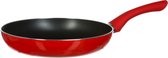 Secret de Gourmet - Koekenpan - Alle kookplaten/warmtebronnen geschikt - rood/zwart - Dia 24 cm