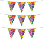 Haza Vlaggetjes 65 jaar - leeftijd verjaardag - 3x stuks - plastic 10m