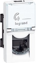 Legrand Mosaic connector cat6 FTP RJ45 1 module breed wit - 076562