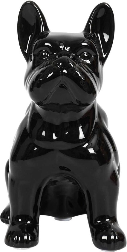 Statue - Home Deco Factory - Bulldog - Céramique - Noir - H30 X L28 X