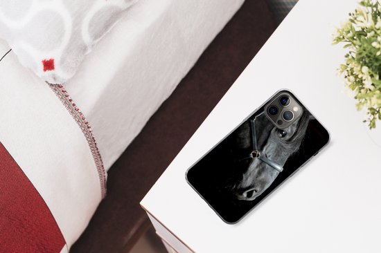Coque iPhone 13 Pro Max - Cheval - Léger - Zwart - Coque de téléphone en Siliconen