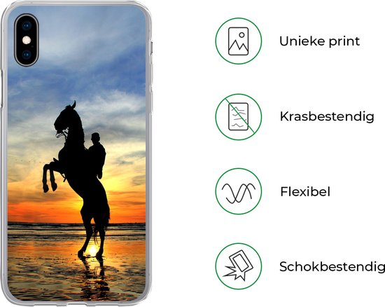 Coque iPhone Xs - Cheval - Ciel - Ombre - Coque de téléphone en Siliconen