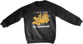 Garfield Sweater/trui kids -Kids tm 10 jaar- Live For The Weekend Zwart