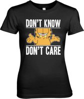 Garfield Dames Tshirt -S- Don't Know - Don't Care Zwart