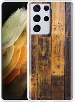 Hoesje Geschikt voor Samsung Galaxy S21 Ultra Special Wood