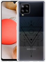 Hoesje Geschikt voor Samsung Galaxy A42 Abstract Moon Black
