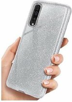 Samsung A50 Siliconen Glitter Hoesje Zilver