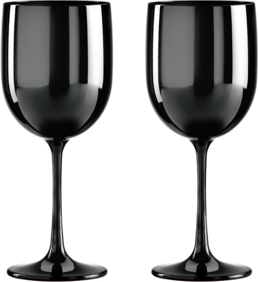 Plastic Wijnglazen 48cl - 2 stuks - Zwart - Onbreekbaar - Kunststof - Polycarbonaat Wijnglas