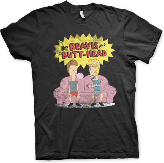 Beavis And ButtHead Heren Tshirt -2XL- Beavis And Butt-Head Zwart