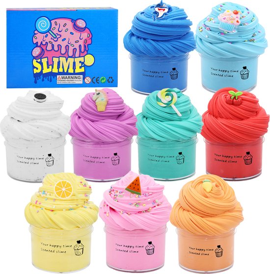 Speelslijm met Geur - Slime - Putty - 60 ml - 9 Stuks