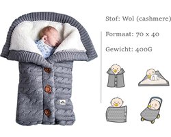 Product: Homeberg baby voetenzak - baby slaapzak - kinderwagen - kinderwagen - all season - 70 CM - Grijs, van het merk 