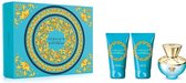 Versace Dylan Turquoise pour Femme Giftset - 30 ml eau de toilette vaporisateur + 50 ml gel douche + 50 ml gel corps - coffret cadeau pour femme
