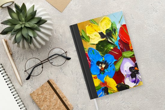 Carnet - Cahier d'écriture - Peinture à l'huile - Peinture - Fleurs - Carnet - Format A5 - Bloc-notes