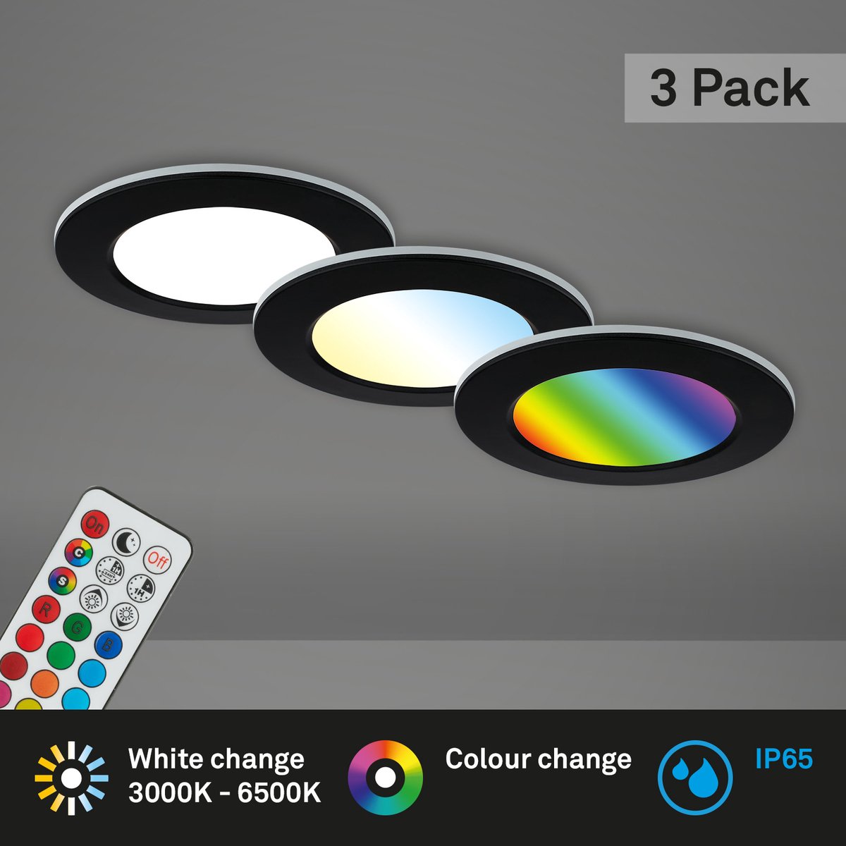 Spot LED RGB 6W multicolore 12V encastré 6cm rond RGBW effets