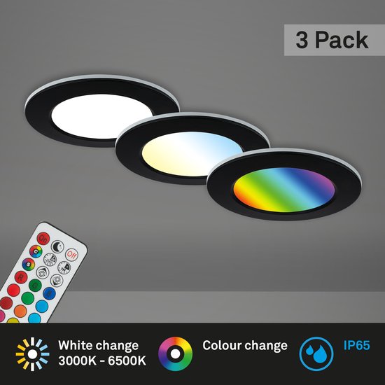 Spot LED Encastrable Dimmable Set de 4, RGB Couleur Changement