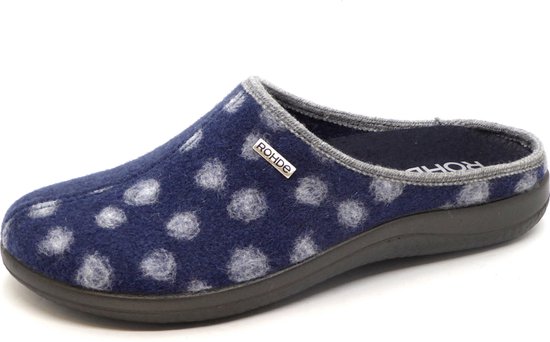 Rohde Dames Pantoffel Muil - 6551-56 Blauw/Combi - Maat 41