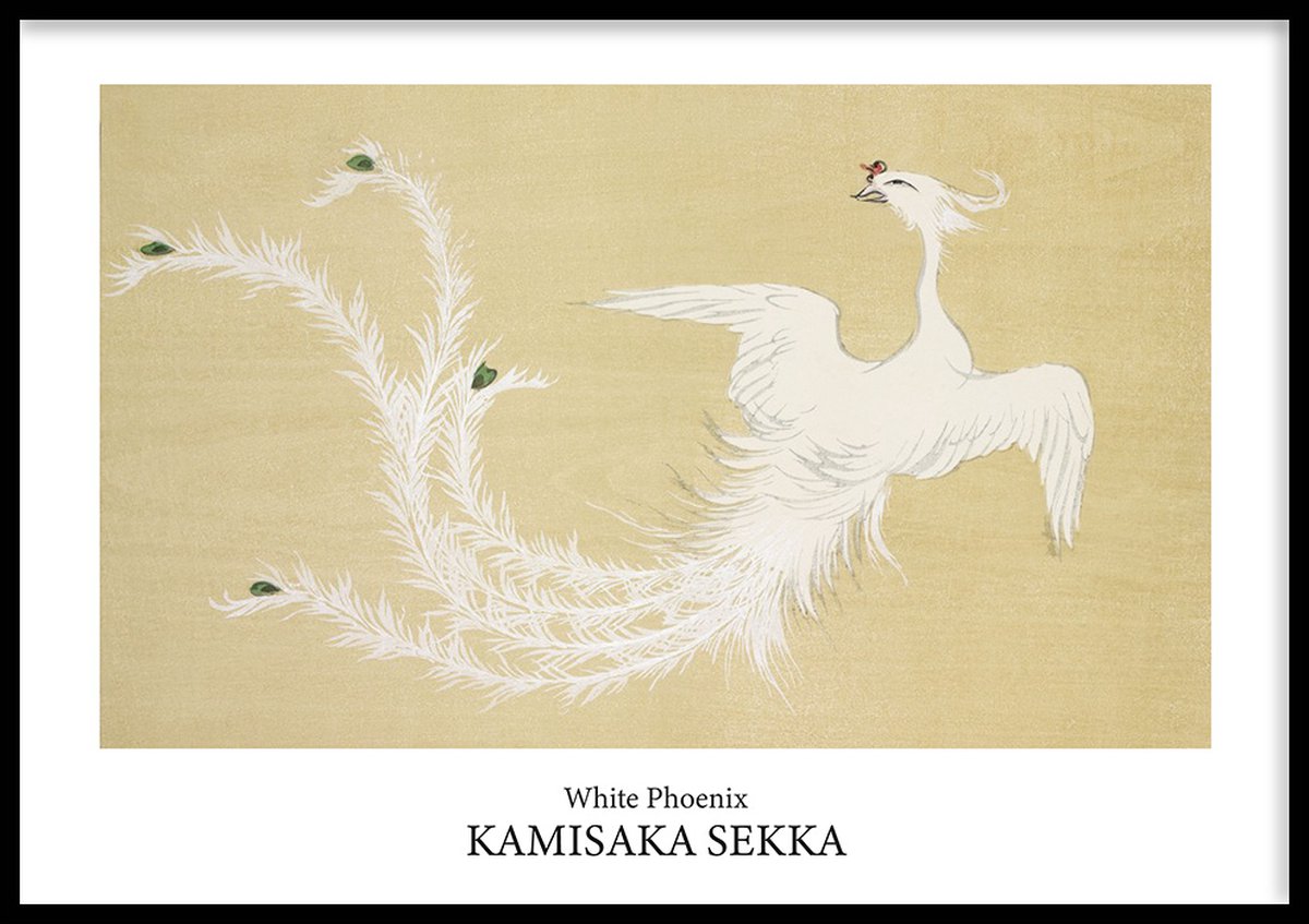 Poster White Phoenix - 30x40 cm - Geschilderd door Kamisaka Sekka - Schilderkunst - Beroemde Schilder - Exclusief fotolijst - WALLLL