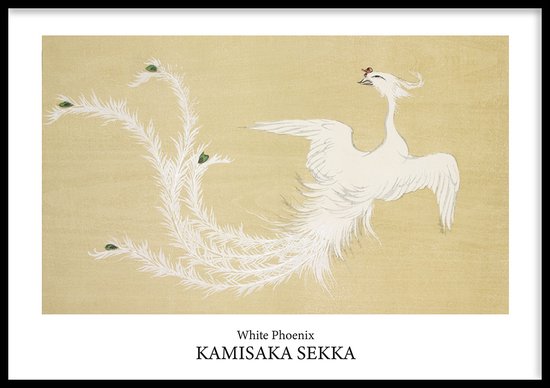 Poster White Phoenix - 30x40 cm - Geschilderd door Kamisaka Sekka - Schilderkunst - Beroemde Schilder - Exclusief fotolijst - WALLLL