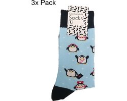 3 Stuks Dames Sokken Verpleegkundige Pinguïns Maat 37-41 - Zorg Zokken - Ziekenhuis - Verpleegkundige accessoires - Zuster Zokken - Verpleegkundige Cadeau