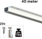 ARTITEQ 40 METER ALL-IN-ONE TOP RAIL 15KG / WIT RAL9003