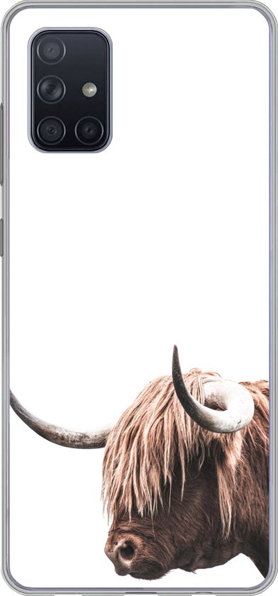 Coque Samsung Galaxy A51 - Scottish Highlander - Tête - Wit - Siliconen