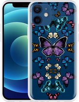 Geschikt voor Apple iPhone 12 Hoesje Vlinder Symmetrie - Designed by Cazy