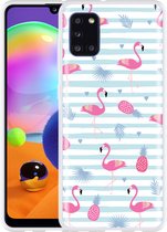 Hoesje Geschikt voor Samsung Galaxy A31 Flamingo Ananas