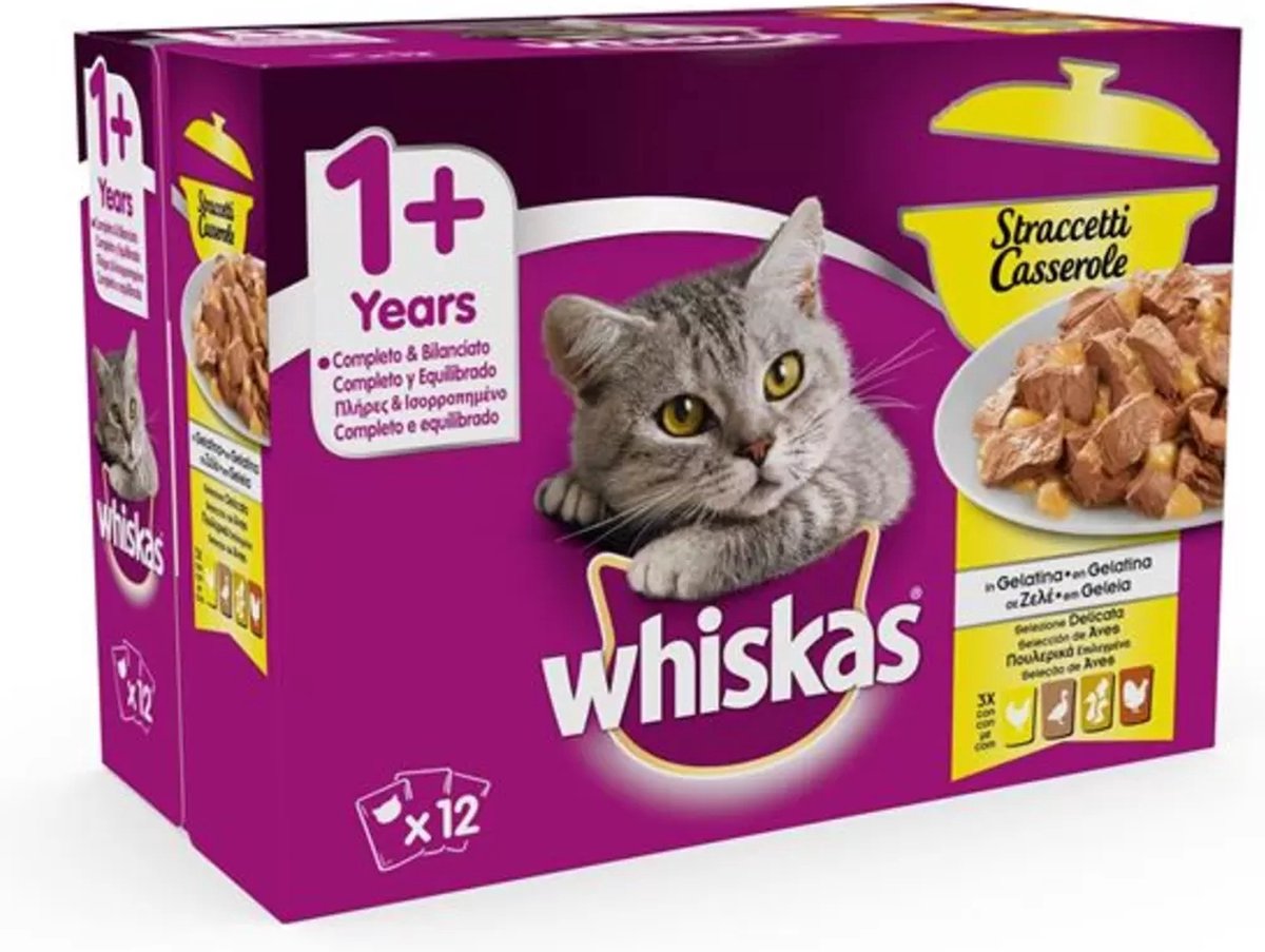 Whiskas 1+ Gevogelte compleet & evenwichtig Kattenvoer Poezenvoer