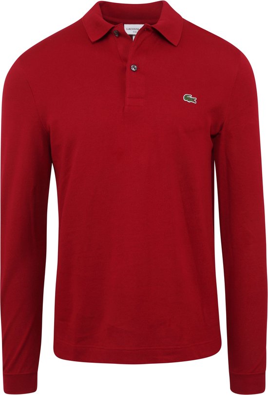 Lacoste - Polo Manches longues Bordeaux - Coupe slim - Polo Homme Taille S  | bol