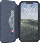 Njord byELEMENTS Étui portefeuille en cuir véritable iPhone 14 - Zwart
