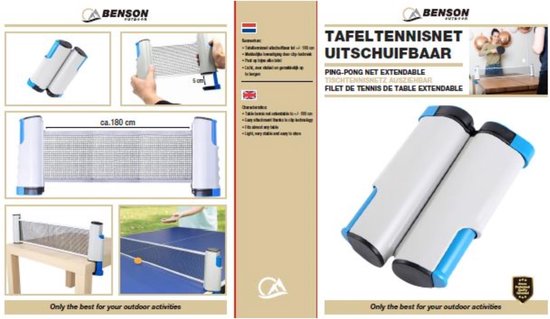 Net voor tafeltennis PPN 183 cm
