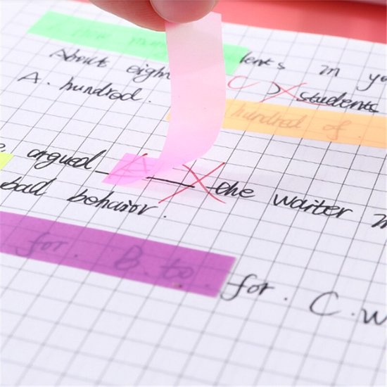 Notes autocollantes transparentes - 200 feuilles de notes - Onglets d'index - Autocollant