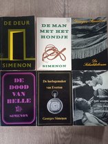 6 x Roman Georges Simenon , De Man met het Hondje , De Deur , De Schuldelozen , De Horlogemaker van Everton , De Dood van Belle , Het Einde van een Gentleman