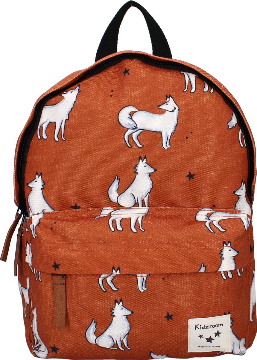 Kidzroom Wondering Wild Rugzak Jongen Rugtas Kind 2 t m 6 jaar Cognac Vos bol