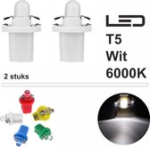2x T5 1 LED B8.5d CANBus Led Lamp | Helder Wit | 400 Lumen | Type T59430-W | 6000k | 6500k | 400 Lumen | 12V | 1 COB | Verlichting | W3W W1.2W Led Auto-interieur Verlichting Dashboard Warming Indicator Wig | Autolampen | 6000 Kelvin | 6500