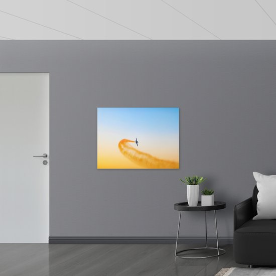 WallClassics - Panneau de mousse PVC - Planeur avec fumée Oranje - Photo 100 x 75 cm sur panneau de mousse PVC