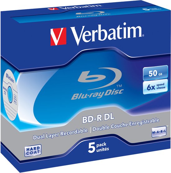 Verbatim 43748 Blu-ray BD-R DL disc 50 GB 5 stuk(s) Jewelcase | bol.com