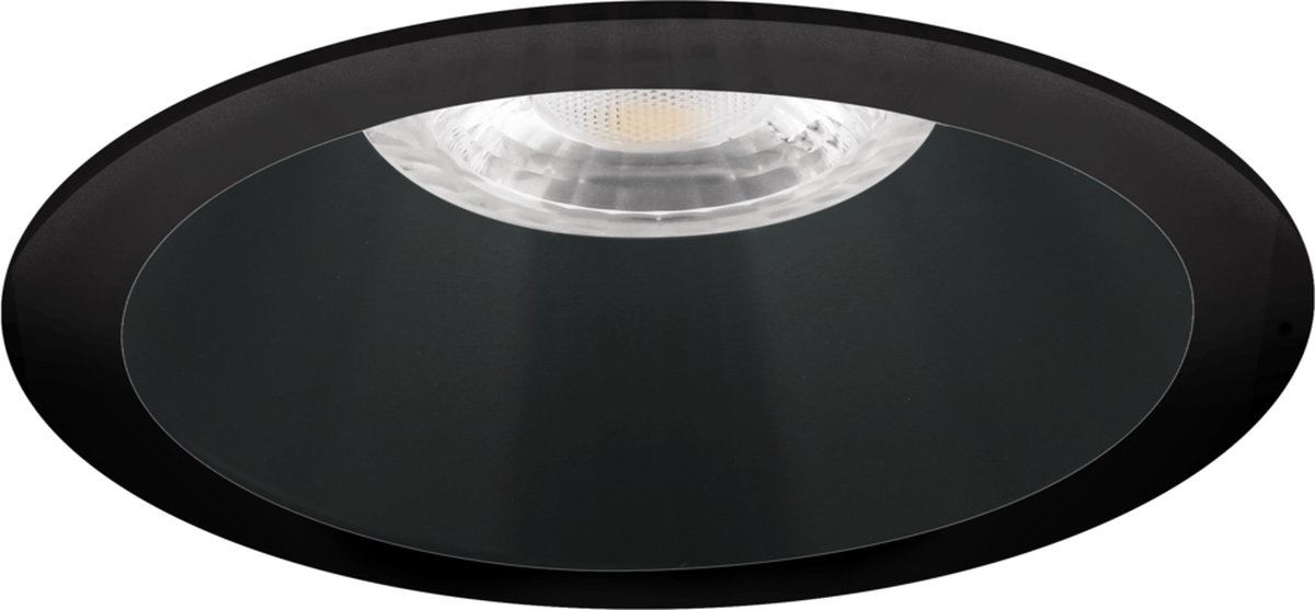Bolzano - Inbouwspot Zwart Rond - Extra Verdiept - 1 Lichtpunt - Ø 82mm - Bladveren