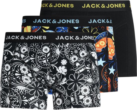 Jack & Jones 3-Pack heren boxershort - Skull Black/Black - S