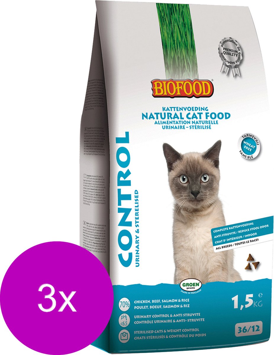 Bf Ncf Control Urinary&Sterilised - Kattenvoer - 3 x Kip Zalm Kippenlever 1.5 kg